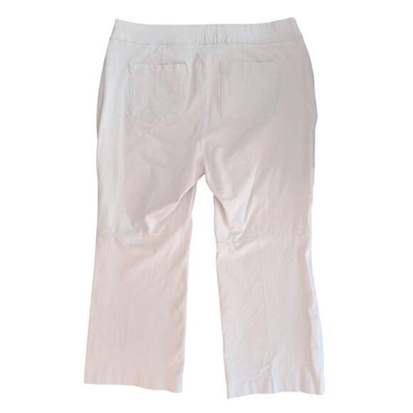 Spanx Elastic Waist Pants Women's Sz 1X White Straight Crop Leg Stretch Pull-on - Picture 3 of 15